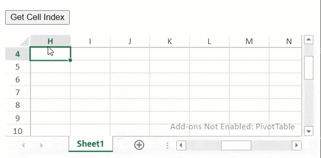 Get index of displayed cell in SpreadJS