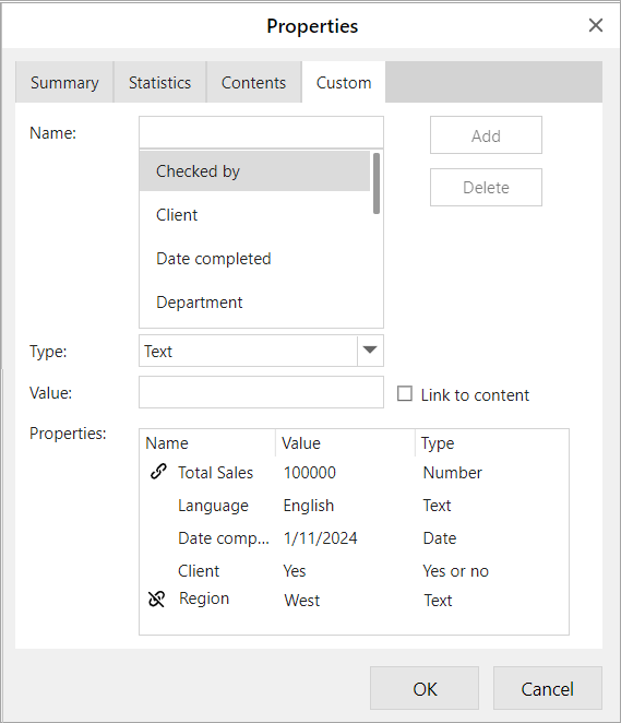 Custom Properties tab.2588fa